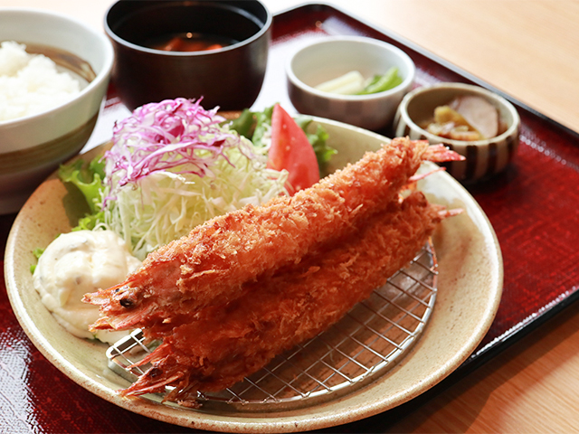 ジャンボエビフライ定食